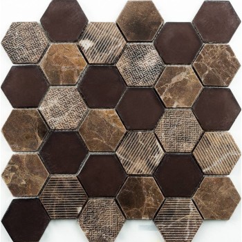 Grespania Bellver Musa Exagono Marron 26,4x27,4 cm/10 mm