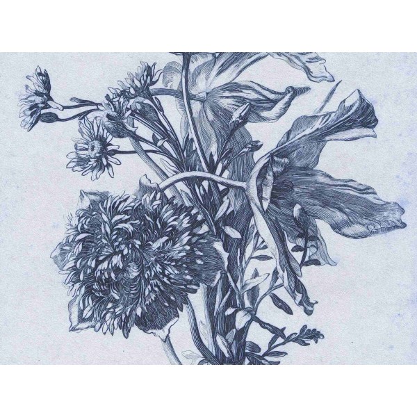 Wall Art Orginals Blue Flower 400x300cm Wall Art Orginals Blue Flower 400x300cm