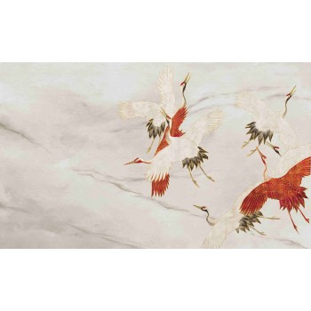 Wall Art Orginals Creamy Tsuru 500x300cm