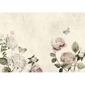 Wall Art Orginals Rose Dream White 400x300cm