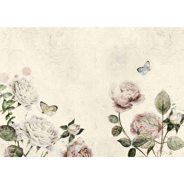 Wall Art Orginals Rose Dream White 400x300cm Wall Art Orginals Rose Dream White 400x300cm