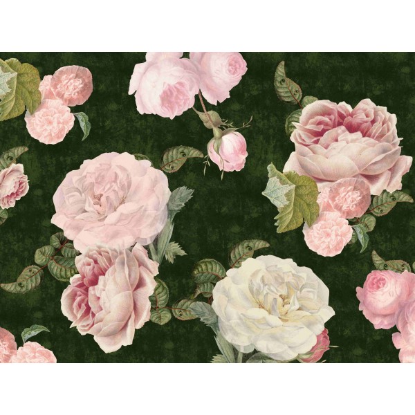 Wall Art Orginals Roses Dark Green 400x300cm Wall Art Orginals Roses Dark Green 400x300cm