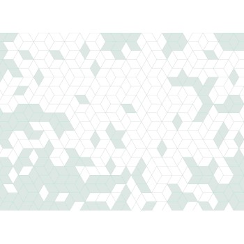 Wall Art Orginals Shapes Fusion Mint_Gold 400x300cm