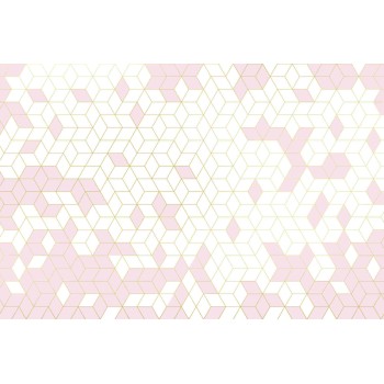 Wall Art Orginals Shapes Fusion Pink_Gold 400x300cm