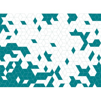 Wall Art Orginals Shapes Fusion Teal 400x300cm