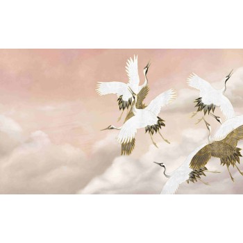 Wall Art Orginals TAUPE TSURU 500x300cm