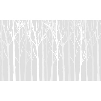 Wall Art Orginals ZIimowy Las Grey 400x300cm