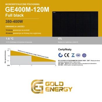 PANEL MODUŁ FOTOWOLTAICZNY SOLARNY MONOKRYSTALICZNY GE400M FULL BLACK