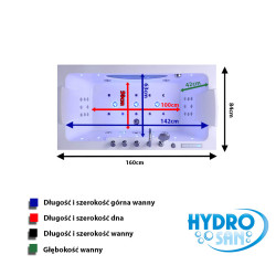 Wanna SPA z hydromasażem IRIS 933B WHITE BIAŁA 160x84 POWYSTAWOWA