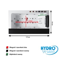 Wanna SPA z hydromasażem Lobos 915 biała 170x100 BEZ OBUDOWY