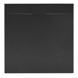 Brodzik prysznicowy Kamienny kwadratowy MIKO 100x100x2,6 czarny z syfonem