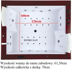 Wanna SPA z hydromasażem Diablo 666 180x150 + deska + obudowa