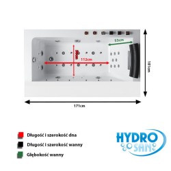 Wanna SPA z hydromasażem Lobos 915 Biała 170x100