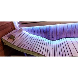 SAUNA OGRODOWA FIŃSKA BECZKA Z PIECEM MOLDE 2-4 OSOBOWA 180x200 CM