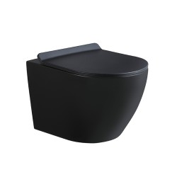 MISKA WC WISZĄCA RIMLESS MIZU-MTB-RIM-02 CZARNA MAT DESKA WOLNOOPADAJĄCA DUROPLAST