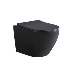 MISKA WC WISZĄCA RIMLESS MIZU-MTB-RIM-03 CZARNA MAT DESKA WOLNOOPADAJĄCA DUROPLAST