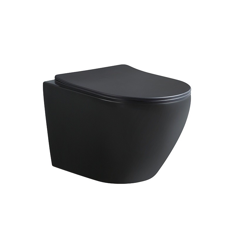 MISKA WC WISZĄCA RIMLESS MIZU-MTB-RIM-03 CZARNA MAT DESKA WOLNOOPADAJĄCA DUROPLAST MISKA WC WISZĄCA RIMLESS MIZU-MTB-RIM-03 CZARNA MAT DESKA WOLNOOPADAJĄCA DUROPLAST