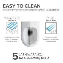 MISKA WC WISZĄCA RIMLESS MIZU-MTB-RIM-03 CZARNA MAT DESKA WOLNOOPADAJĄCA DUROPLAST