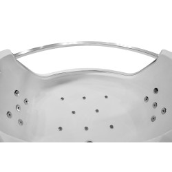 MO-0057 CZARNY Wanna łazienkowa SPA z hydromasażem 135X135X61CM