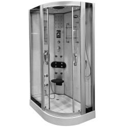 MO-09914 BIAŁA PRAWA Kabina prysznicowa z hydromasażem 120X85X225CM