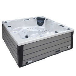 JACUZZI OGRODOWE WANNA SPA340 BIAŁA PERŁA OBUDOWA SZARA 220x220 CM
