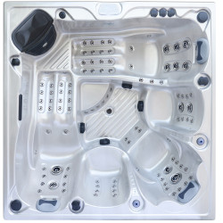 JACUZZI OGRODOWE WANNA SPA340 BIAŁA PERŁA OBUDOWA SZARA 220x220 CM