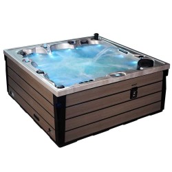 JACUZZI OGRODOWE WANNA SPA340 BIAŁA PERŁA OBUDOWA SZARA 220x220 CM