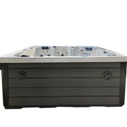 JACUZZI OGRODOWE WANNA SPA340 BIAŁA PERŁA OBUDOWA SZARA 220x220 CM