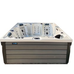 JACUZZI OGRODOWE WANNA SPA340 BIAŁA PERŁA OBUDOWA SZARA 220x220 CM