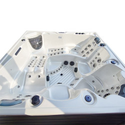 JACUZZI OGRODOWE WANNA SPA340 BIAŁA PERŁA OBUDOWA SZARA 220x220 CM