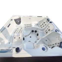 JACUZZI OGRODOWE WANNA SPA340 BIAŁA PERŁA OBUDOWA SZARA 220x220 CM