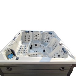 JACUZZI OGRODOWE WANNA SPA340 BIAŁA PERŁA OBUDOWA SZARA 220x220 CM