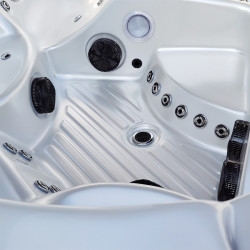 JACUZZI OGRODOWE WANNA SPA340 BIAŁA PERŁA OBUDOWA SZARA 220x220 CM