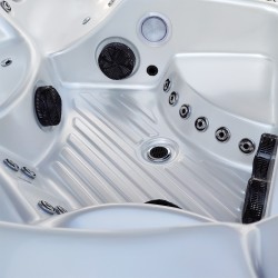 JACUZZI OGRODOWE WANNA SPA340 BIAŁA PERŁA OBUDOWA SZARA 220x220 CM