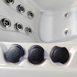 JACUZZI OGRODOWE WANNA SPA340 BIAŁA PERŁA OBUDOWA SZARA 220x220 CM