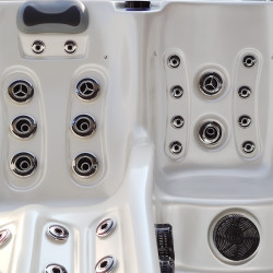 JACUZZI OGRODOWE WANNA SPA340 BIAŁA PERŁA OBUDOWA SZARA 220x220 CM