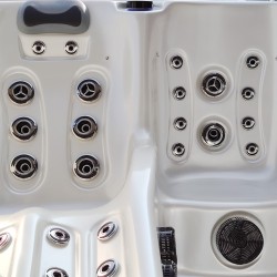 JACUZZI OGRODOWE WANNA SPA340 BIAŁA PERŁA OBUDOWA SZARA 220x220 CM