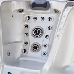 JACUZZI OGRODOWE WANNA SPA340 BIAŁA PERŁA OBUDOWA SZARA 220x220 CM