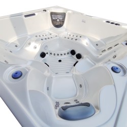 JACUZZI OGRODOWE WANNA SPA340 BIAŁA PERŁA OBUDOWA SZARA 220x220 CM
