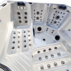JACUZZI OGRODOWE WANNA SPA340 BIAŁA PERŁA OBUDOWA SZARA 220x220 CM