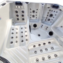 JACUZZI OGRODOWE WANNA SPA340 BIAŁA PERŁA OBUDOWA SZARA 220x220 CM