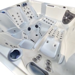 JACUZZI OGRODOWE WANNA SPA340 BIAŁA PERŁA OBUDOWA SZARA 220x220 CM