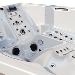 JACUZZI OGRODOWE WANNA SPA340 BIAŁA PERŁA OBUDOWA SZARA 220x220 CM