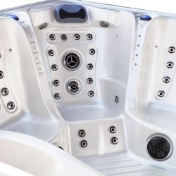 JACUZZI OGRODOWE WANNA SPA340 BIAŁA PERŁA OBUDOWA SZARA 220x220 CM