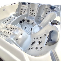 JACUZZI OGRODOWE WANNA SPA340 BIAŁA PERŁA OBUDOWA SZARA 220x220 CM