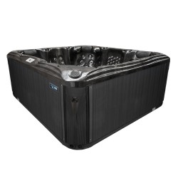 JACUZZI OGRODOWE WANNA SPA561 CZARNA FALA OCEANU OBUDOWA ANTRACYT 210x210 CM