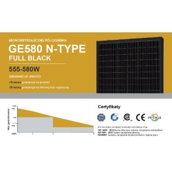PANEL FOTOWOLTAICZNY SOLARNY MONOKRYSTALICZNY GE580 N-TYPE FULL BLACK 580 WAT