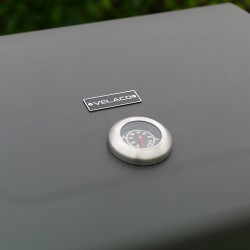 GRILL OGRODOWY WĘGLOWY Z POKRYWĄ I PÓŁKAMI VL13 DUŻY XXL SZARY