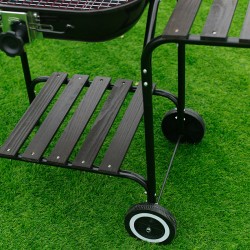 GRILL OGRODOWY WĘGLOWY Z POKRYWĄ VL02 CZARNY