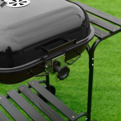 GRILL OGRODOWY WĘGLOWY Z POKRYWĄ VL02 CZARNY